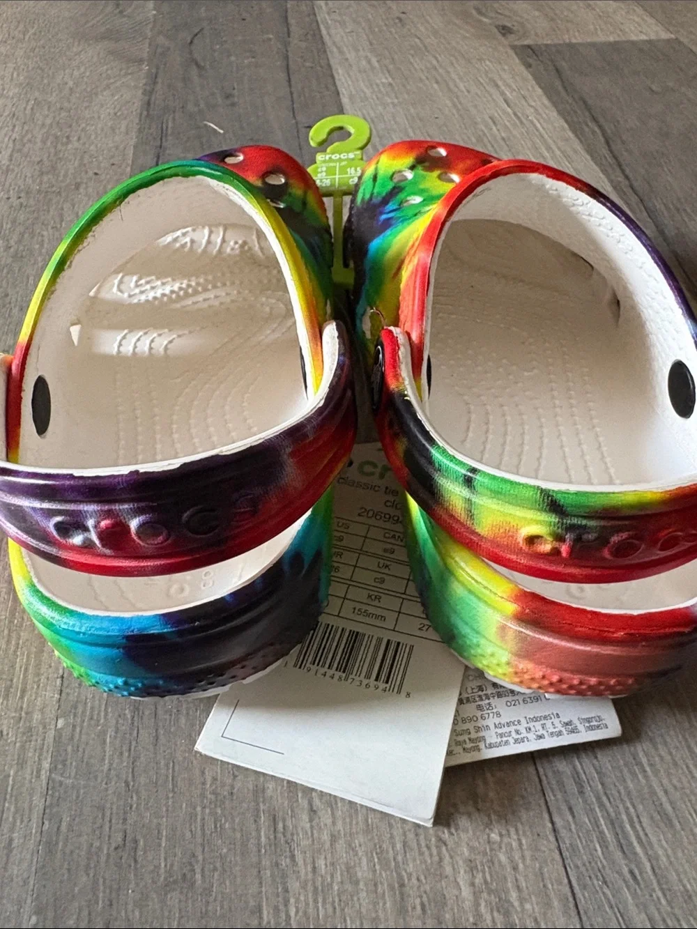 CROCS Kids Tie-Dye Slip-On Clogs in Rainbow